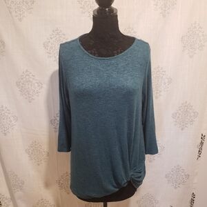 𝅺Chelsea & Theodore Women's 3/4 Sleeve Knot Top Shirt (NEW)